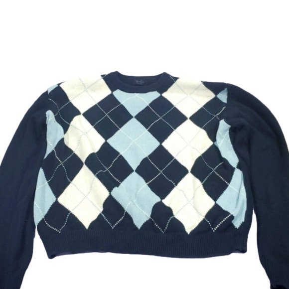 Jade Galt California sweater Diamond patterns navy‎ blue white size small - Picture 2 of 9